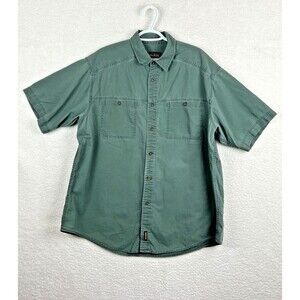 Woolrich John Rich And Bros Mens Size X Large Button Up Shirt Short Sleeve Green